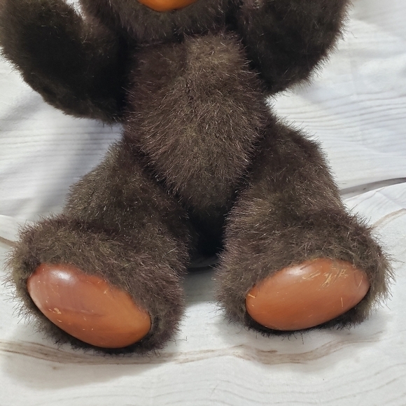 Vintage Applause Wood Face Bear Posable Stuffed Animal 12" 1985 Robert Raikes - Picture 3 of 7